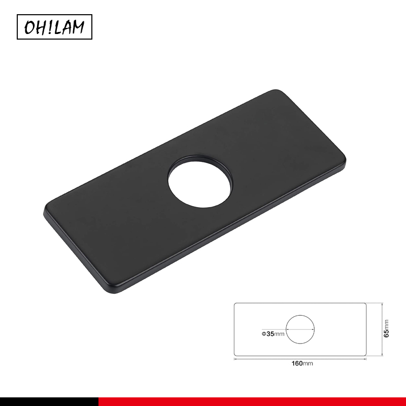 6 &quot;Chrome Circulaire Kraan Plaat Rozet Geschikt Voor 4 Inch Sink 3-Naar-1 Gat Badkamer Vanity wastafelmengkraan Cover Dek Plaat: A-BK