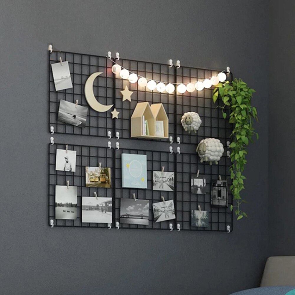 3 farger nordisk stil jern metall gitter dekor fotoramme postkort mesh ramme kunst vise mesh lagringshylle arrangør stativ