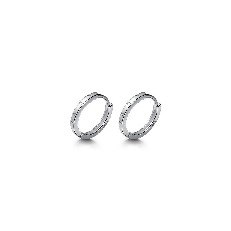 La Monada-pendientes de aro de plata 925 para mujer, joyería aros para mujer, aretes de aro pequeños con letras de plata 925: Silver