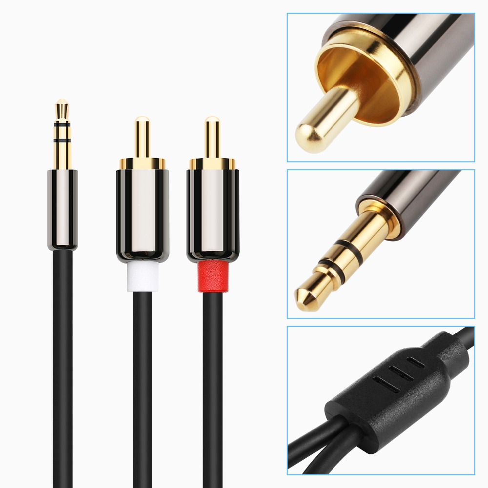 Jckel Rca Kabel 3.5 Mm Jack Naar 2 Rca Aux Audio Kabel 3.5 Mm Naar 2RCA Mannelijke Adapter Splitter Voor tv Box Apple Tv Luidsprekerkabel Cord