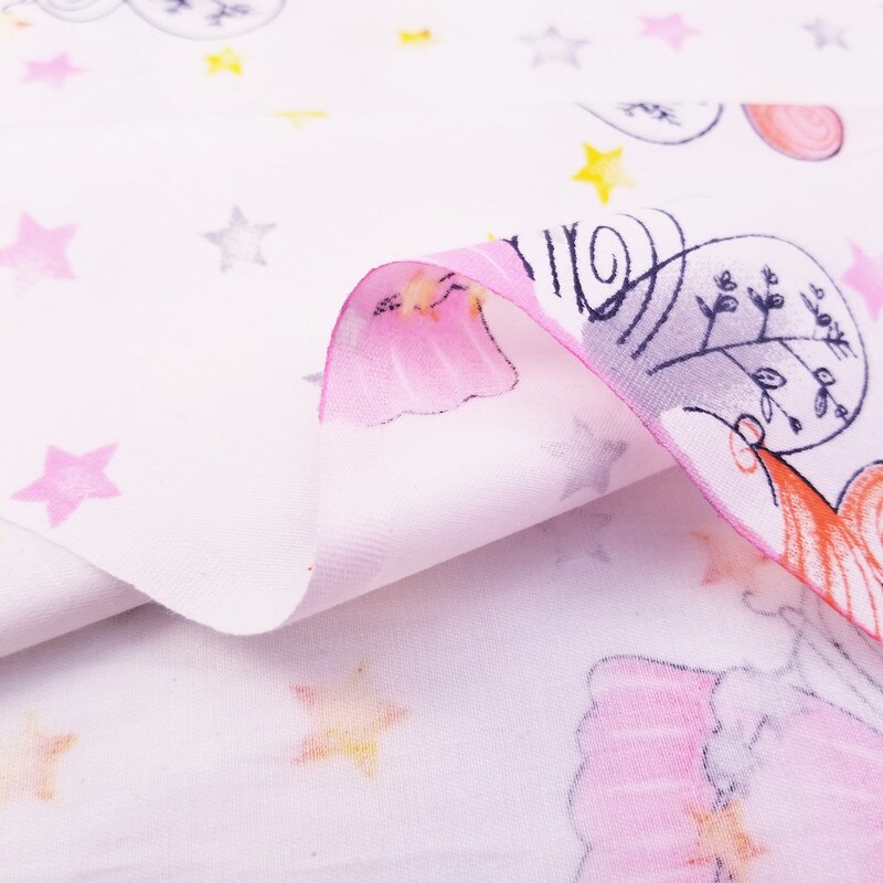 Lovely Girl Printed Cotton Twill Fabric Material For DIY Quilting Sewing Sheets Cribs Cushions Blanket Fabric For Baby&Children