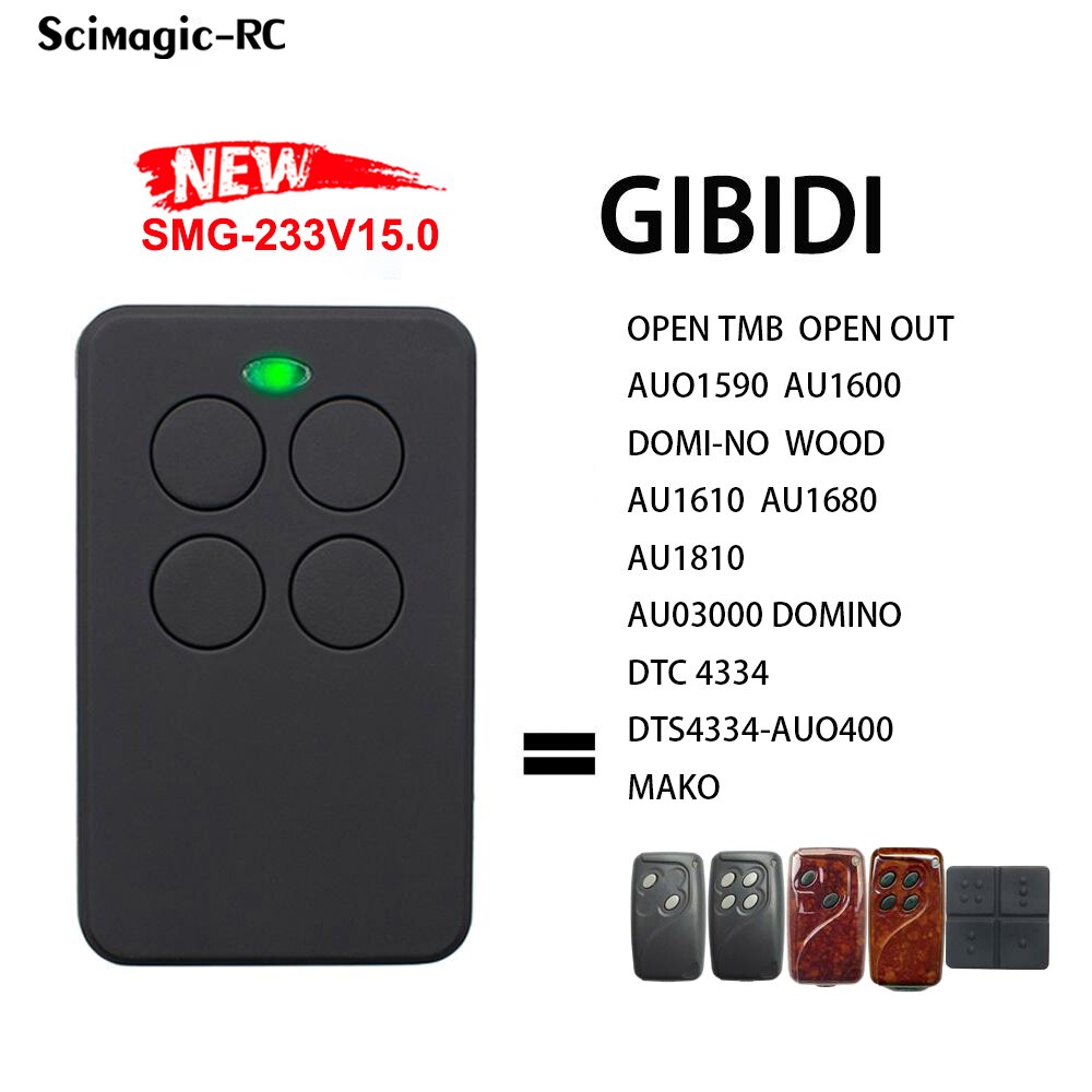 Gibidi Remote Control Garage Gate Door Opener 433 MHz GIBIDI Command Transmitter 433.92MHz Rolling Code Key Fob