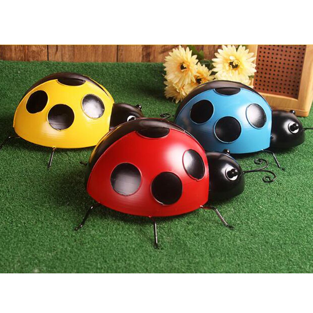 3Pcs Ladybug Insect Ornament Home Garden Decor Wall Hanging Art Craft 10cm