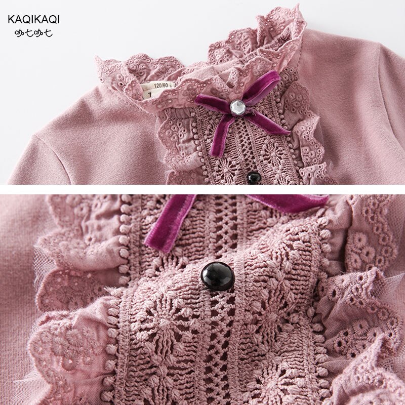Kaqikaqi forår efterår baby piger ballkjole prinsesse kjole børn langærmet tøj lolita stil kronblad overtøj