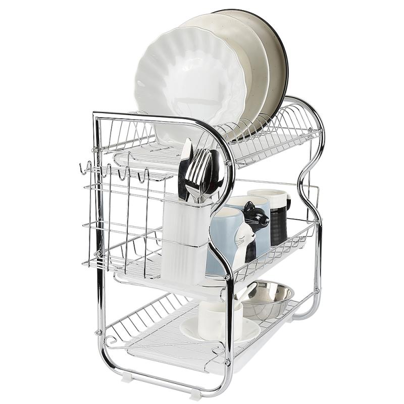 3 Layer Dish Drying Rack Holder Basket Stainless Home Washing Great Kitchen Sink Dish Drainer Drying Rack Organizer
