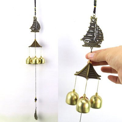 Stongwell traditionell kinesisk legering brons vindspel handgjorda hantverk hem dörr hänge väggdekoration fengshui ornament: 17
