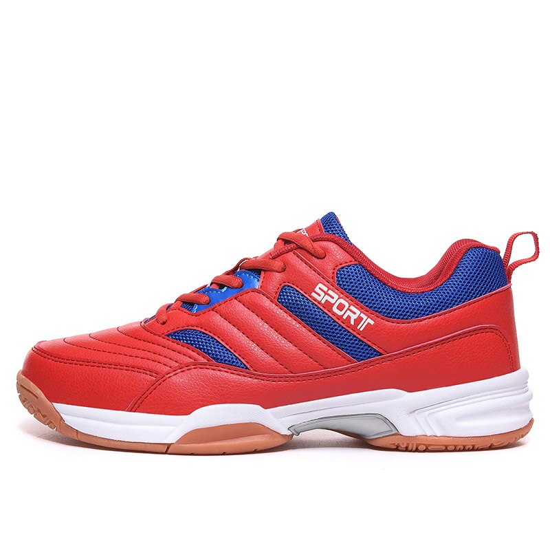 Chaussures de Badminton professionnelles pour hommes baskets d'entraînement antidérapantes hommes Tennis grande taille hommes baskets Badminton chaussures de Sport: red / 40