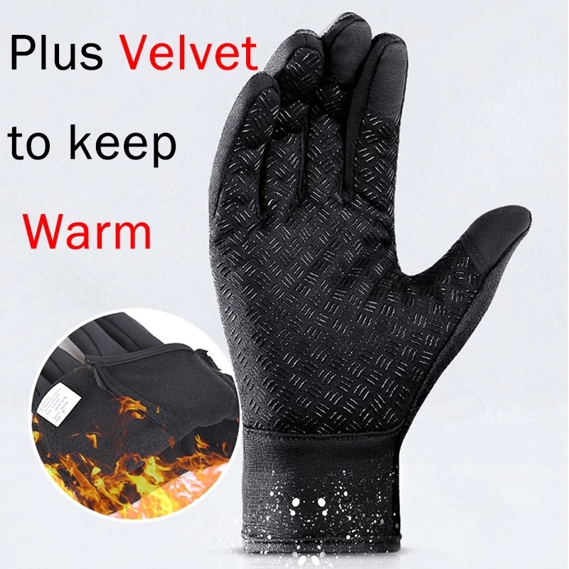 WEST BIKING Cycling Gloves Winter Warm Windproof Bike Gloves Touch Screen Anti-slip Full Finger Luva Ciclismo Bicycle Gloves