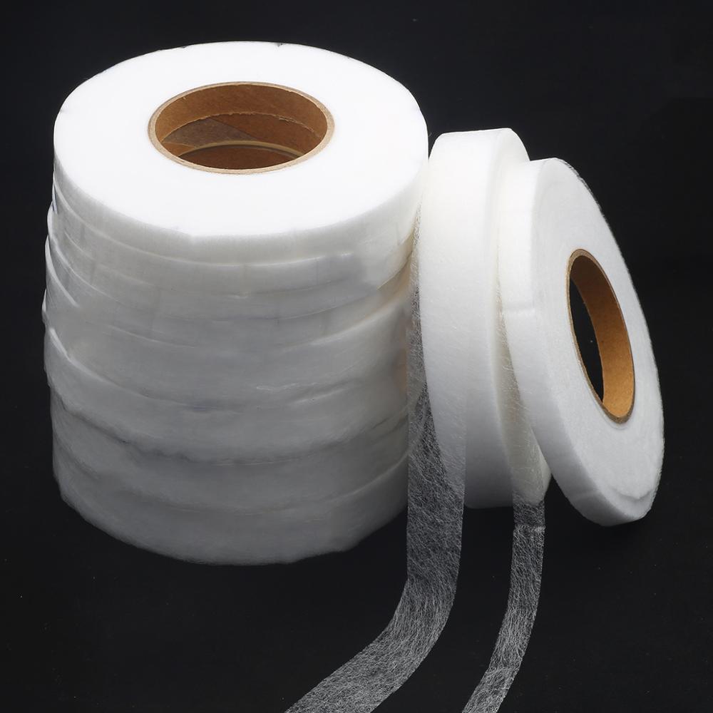 70yards White Double Faced Adhesive Fabric Tape Patchwork Interlinings Iron On Melt Omentum DIY Cloth Garment Sewing Accessories
