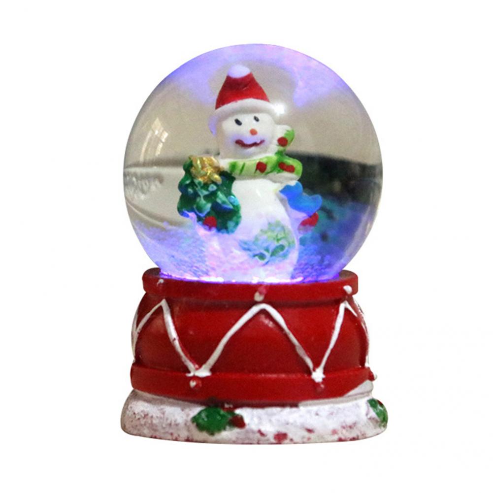 Resin Music Box Crystal Ball Snow Globe Glass Lights Christmas With Speaker Spinning Santa Claus Crafts Desktop Decoration