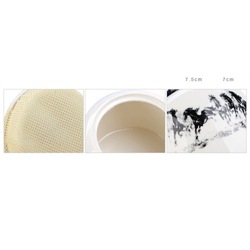Pintura de tinta china caja de té de cerámica Mini 7,5*7 cm tarros de dulces especias para la cocina tarro de almacenamiento de azúcar tarro para nueces secas contenedor de alimentos