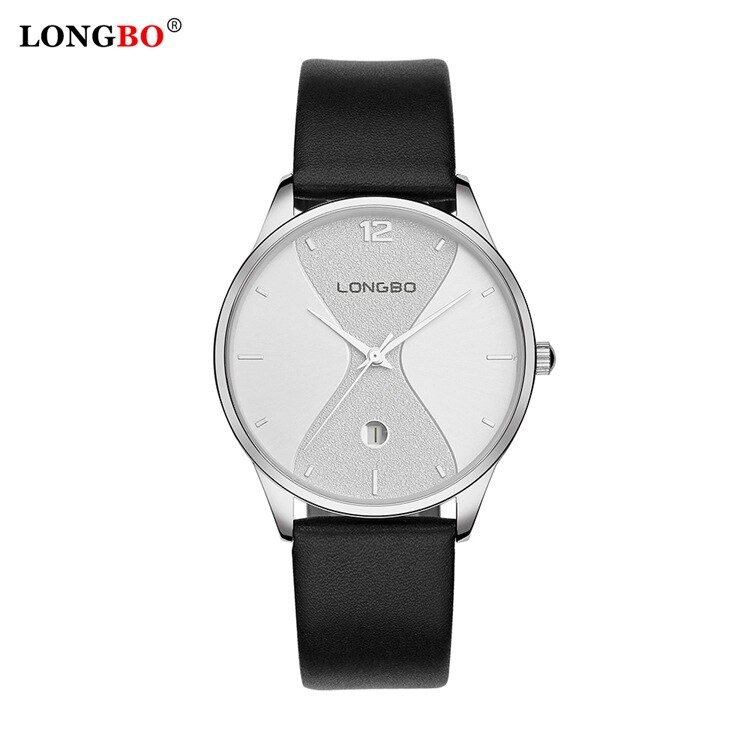 LONGBO7315 Casual Paar Quartz Horloge Japan Quartz Vrouwen Horloge Lederen Band Heren Horloge: WHITE