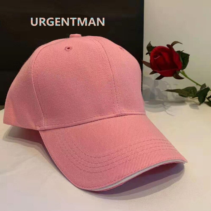 Unisex 6 Panel Cap Casual Acrylic Plain Baseball Cap Adjustable Hats For Women Men Hip Hop Cap Streetwear Dad Hat: Pink