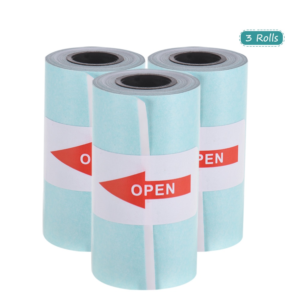 12 ruller udskrivelig klistermærke papirrulle direkte termisk papir selvklæbende 57*30mm til peripage  a6 termisk printer papirang  p1/p2