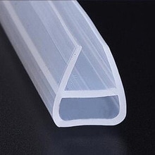 Clear Rubber Sealing Strip Gap Curved U-Shape Bath Shower Screen Door Window: 1