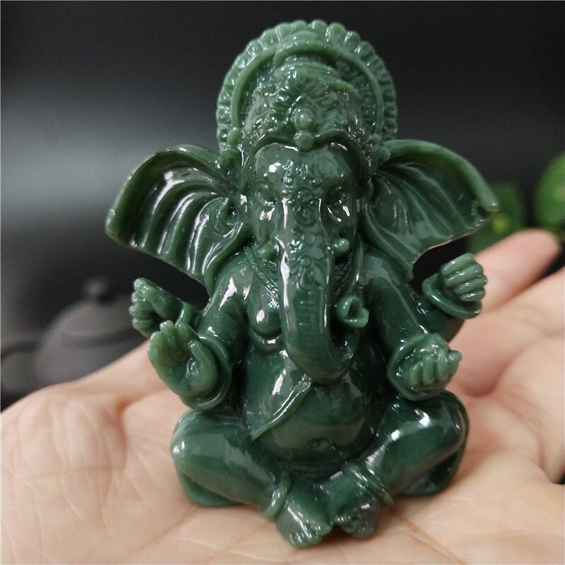 Lord ganesha statue buddha elefant gud skulptur ganesh figurer menneskeskabte jade sten håndværk hjem haven blomsterpotte dekoration