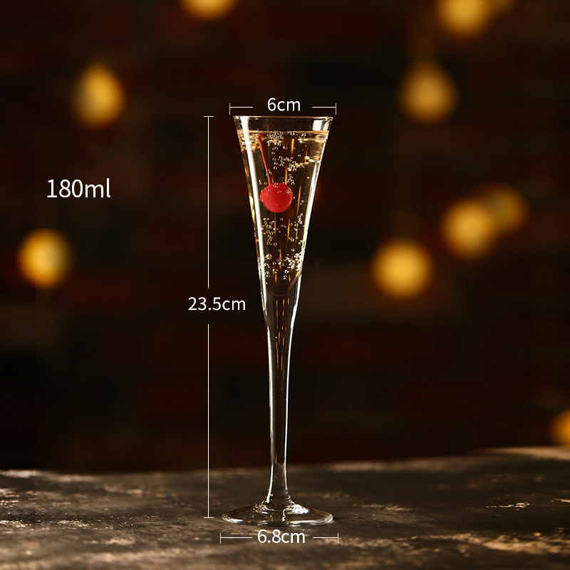 Ins V-Vorm Bruiloft Champagne Coupes Trompet Cocktail Glas Voor Bar Thuis Gebruikt Blend Martini Cup Rum Fonkelende wijndrinkbeker: 180ml