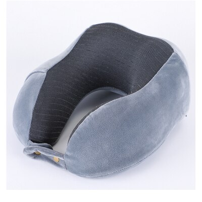 Sb U-vormige Traagschuim Nek Kussens Zachte Trage Rebound Lange Reizen Kussen Ademend Ondersteuning Cervicale Wervelkolom Natuurlijke Latex Kussen: Magnetic cloth Gray