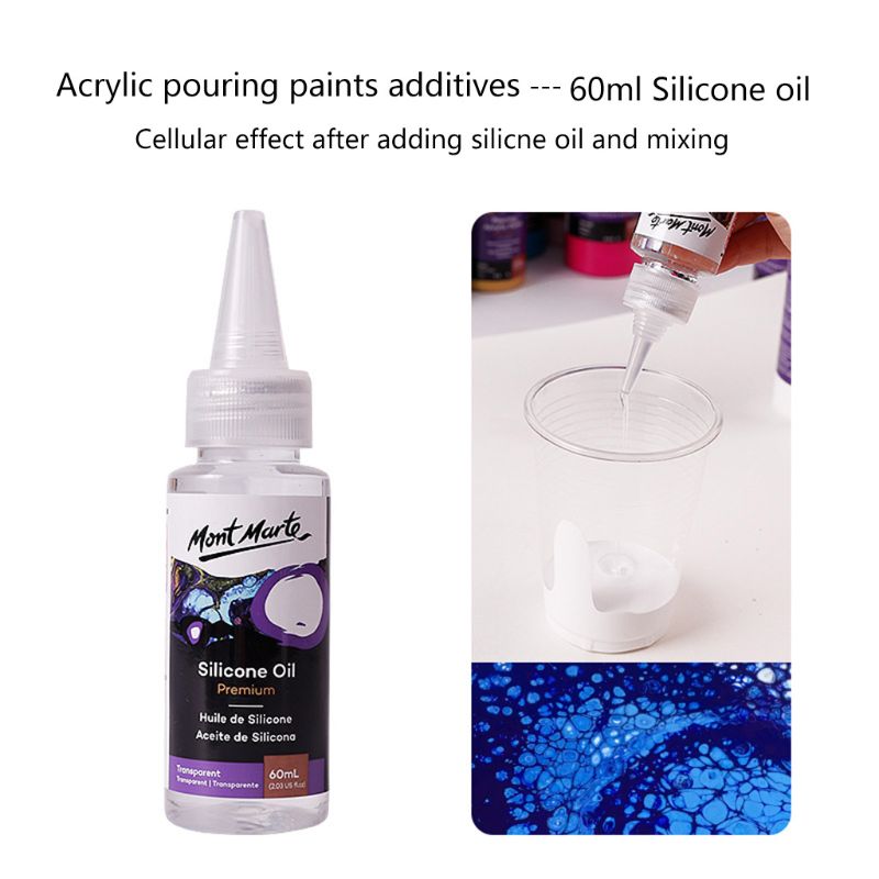 Huile de Silicone pour peinture acrylique, 60ML, pour artiste, fournitures d'art DIY