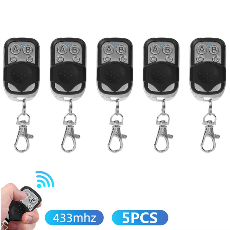 10/5 sztuk inteligentny powielacz kopiowania 433 mhz pilot 4 przycisk elektryczne drzwi garażowe brama zdalne klonowanie nadajnik 433.92 MHz: Black