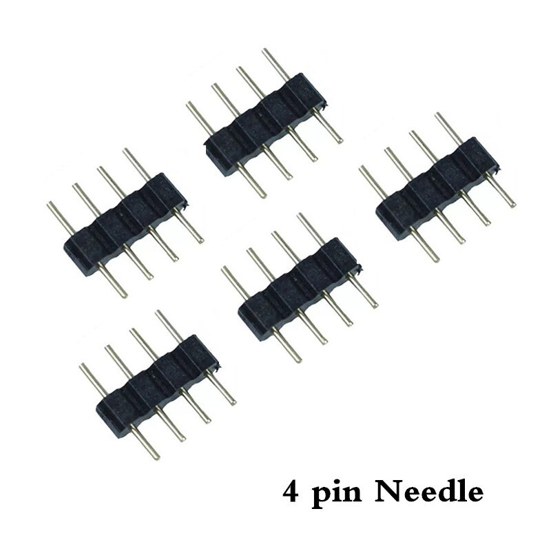 5 stk 4 pin 5 pin nål mandlig og kvindelig rgb stik ledningskabel til rgb / rgbw led strip lys forlængerledning fra strip til controller: 4 pin nål