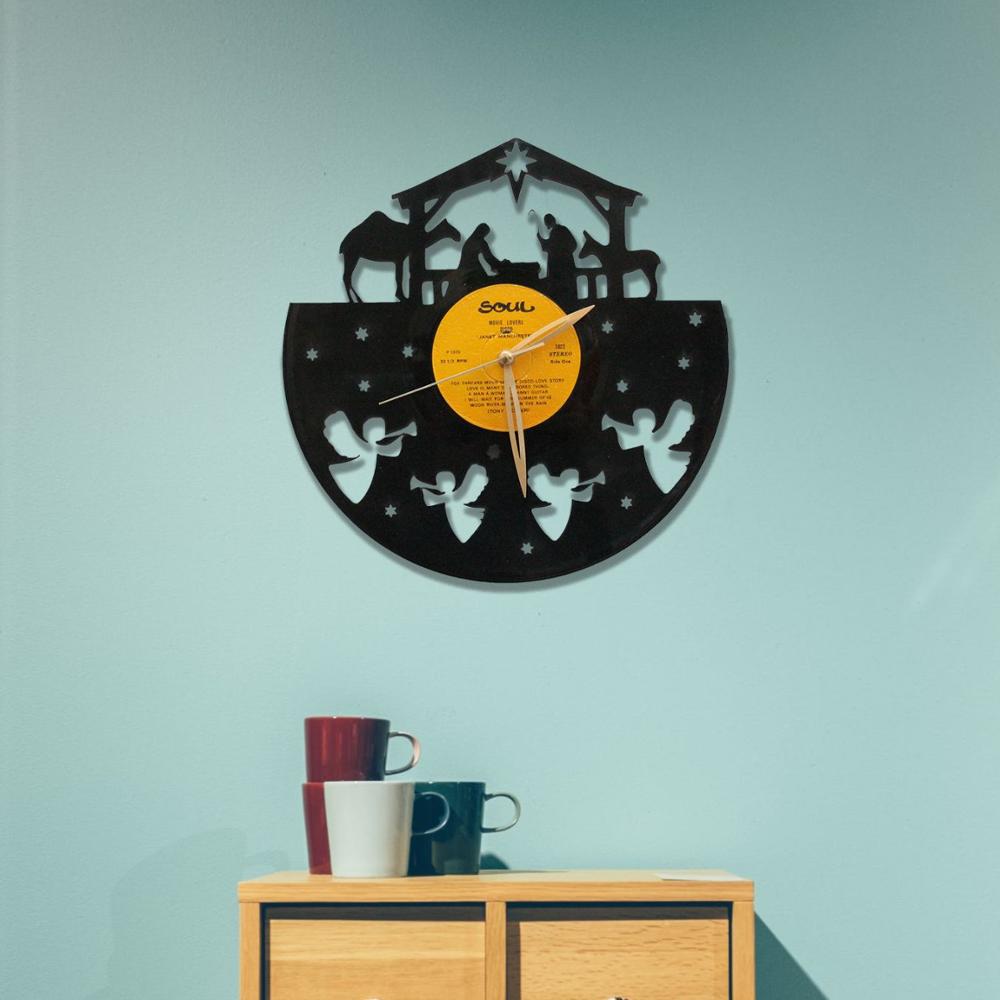 Real Plaque Wandklok Met Geboren Van Jezus Symbool