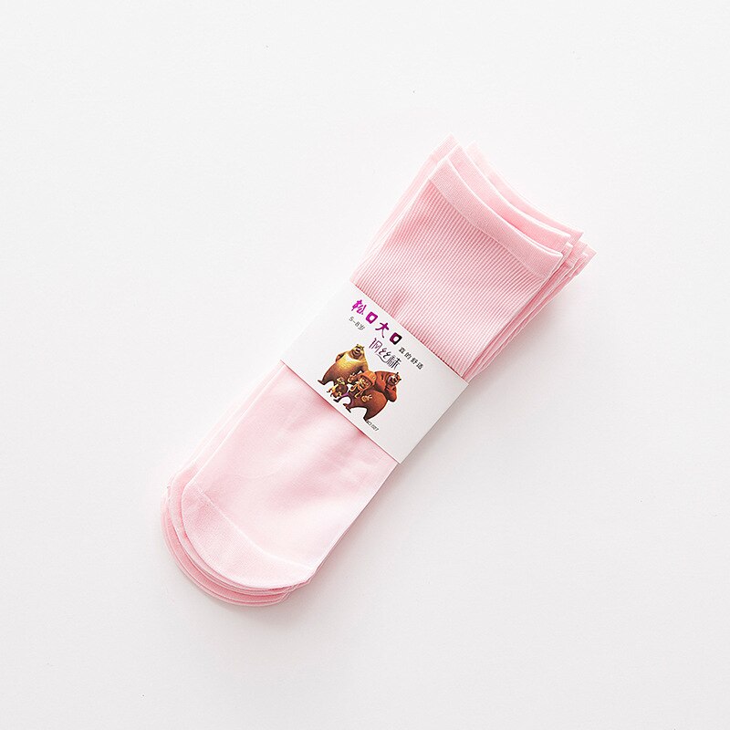 Kinderen Sokken Zomer Dunne Snoep Kleur Kousen Jongens En Meisjes Pure Kleur Staal Kousen Baby Kinderen Midden Buis Kousen: Pink summer socks