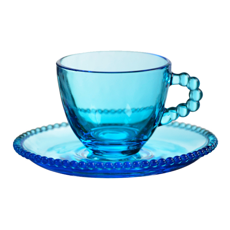 50ml glas koppar fat set europeisk kaffekopp mini tekopp med fat