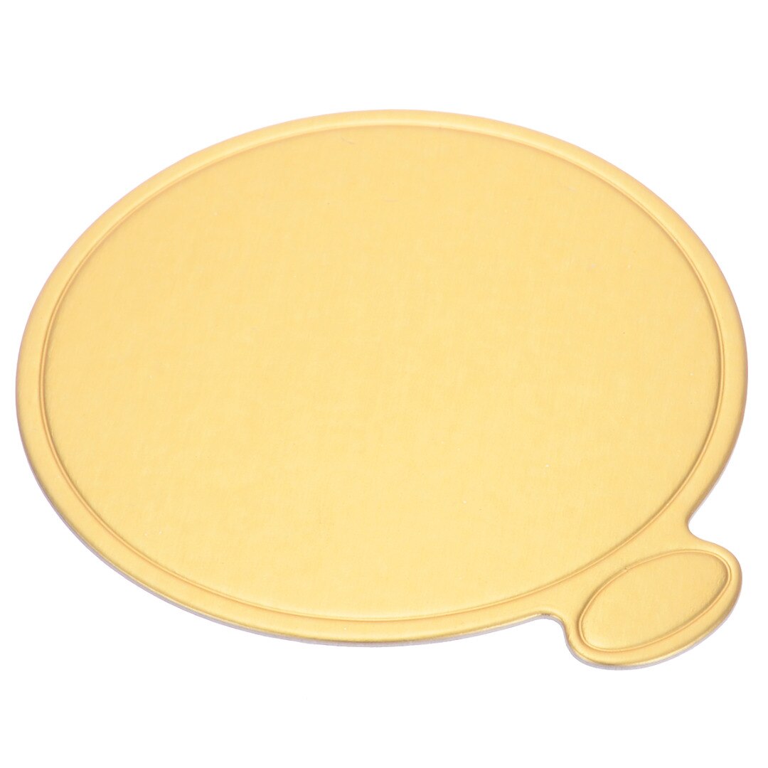 Mayitr 100Pcs/set Round Mousse Cake Boards Gold Paper Displays Cupcake Dessert Tray Wedding Birthday Pastry Decor