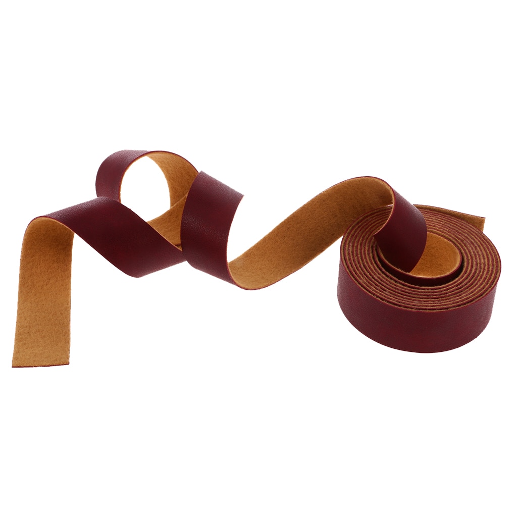 2 stykker 10 meter 20mm læderremstrimler læder håndværk diy bæltehåndtag håndværk vin rød / kaffe