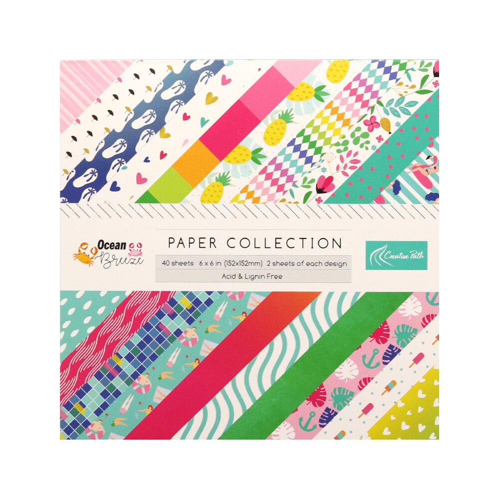 CRZCrafter 6"x6 Inch Scrapbooking Pattern Craft Decorative Papers One Side Designs Background Origami Pack Acid Free