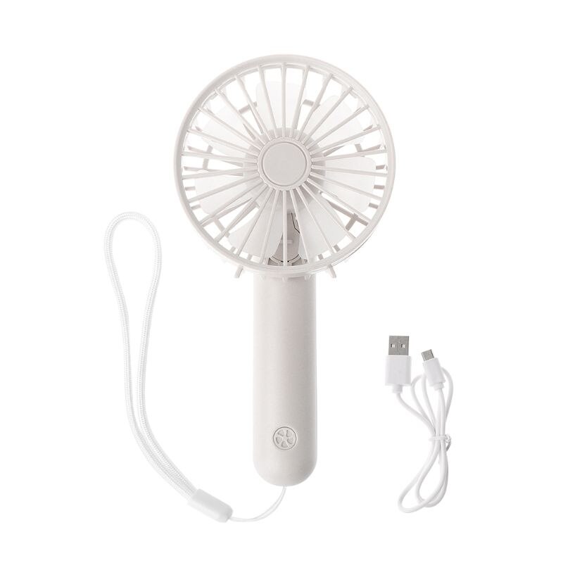 Foldable Hand Fans Battery Operated Rechargeable Handheld Mini Fan Electric Personal Fans Hand Bar Desktop Fan: White