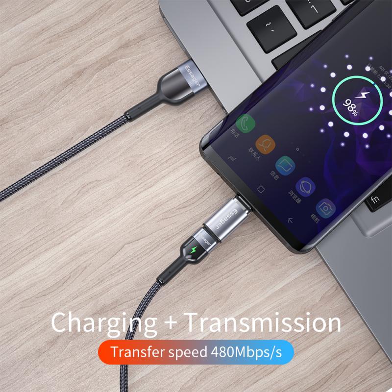 Essager Usb Type C Magnetische Adapter Voor Iphone Samsung Usb C Female Naar Micro Usb Male Magneet USB-C Type-C Converter TSLM1