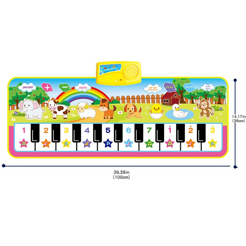 Tapete de Piano para bebé, tapete de teclado Musical, instrumento electrónico de música, alfombra de baile, juguetes educativos para niños pequeños, de navidad: G 100X36CM