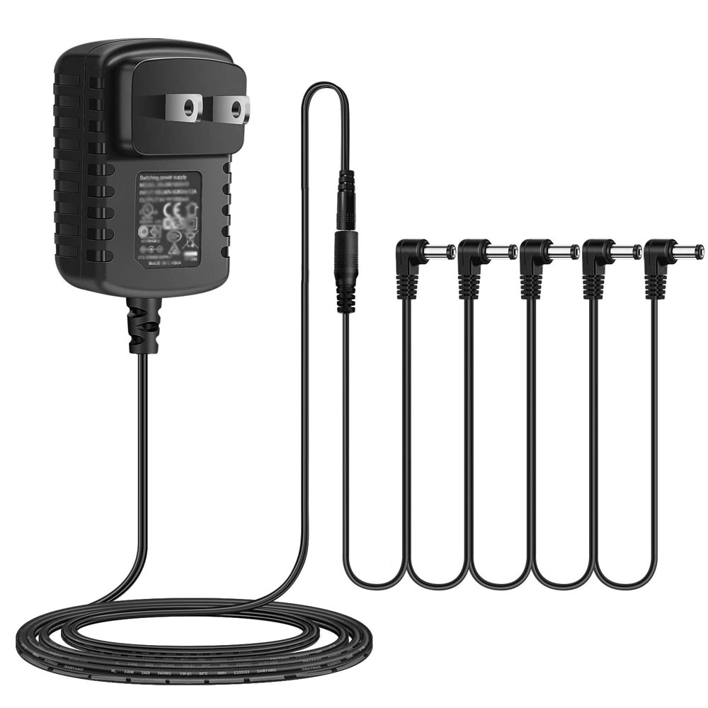 KOKKO Portable guitare effet pédale compresseur Booster distorsion Overdrive 9V 1A adaptateur 5 voies câble 10 voies pédale alimentation