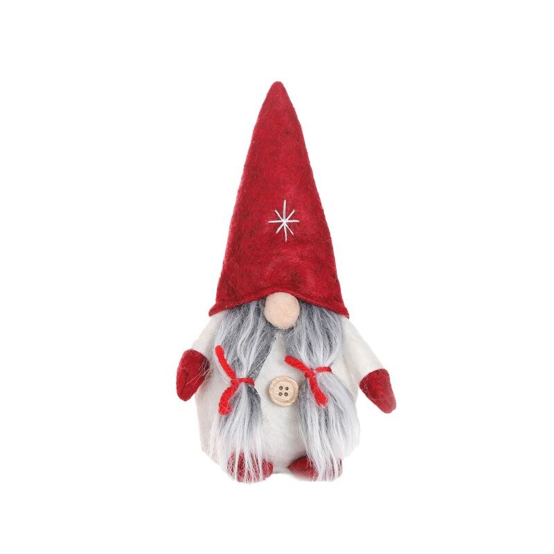 Vrolijk Kerstfeest Star Hoed Zweedse Santa Gnome Pluche Pop Ornamenten Handgemaakte Elf Speelgoed Home Party Decoratie: Rood