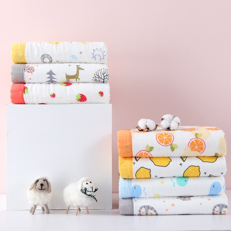 110*110cm Baby Decke 6 Schichten Super Weiche Baumwolle Musselin Decke Wickeln Atmungsaktive Kleinkind freundlicher freundlicher Baby Decke Blick