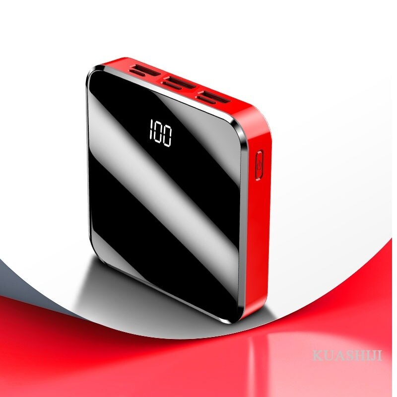 30000mAh QI kabellos Energie Bank 3 USB Digital Anzeige LED-leuchten Externe Batterie Tragbare Schnelle Ladegerät für Iphone Samsung: Rot