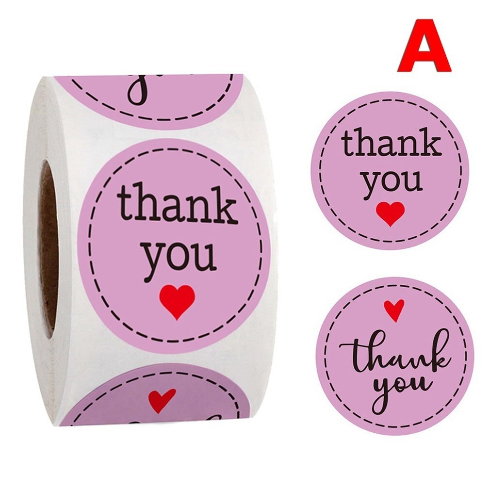 Powder White Sticker 2 Inch Thank You Stamping Sticker Seal Label Handmade Self-adhesive Label Sticker: A