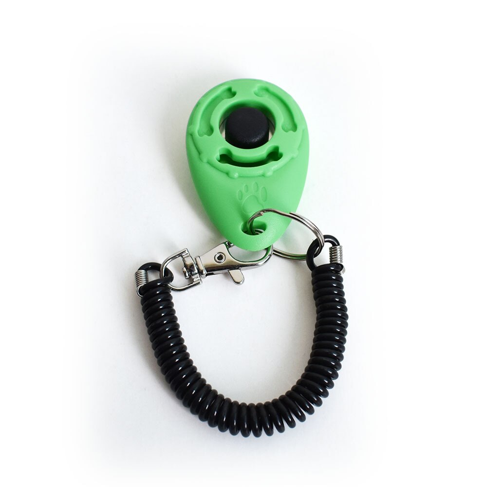 Pet Dog Trainings Personal Sounder Dog Trainer Click Adjustable Sound Plastic Key Chain and Wristband Dog Pet Product: Green