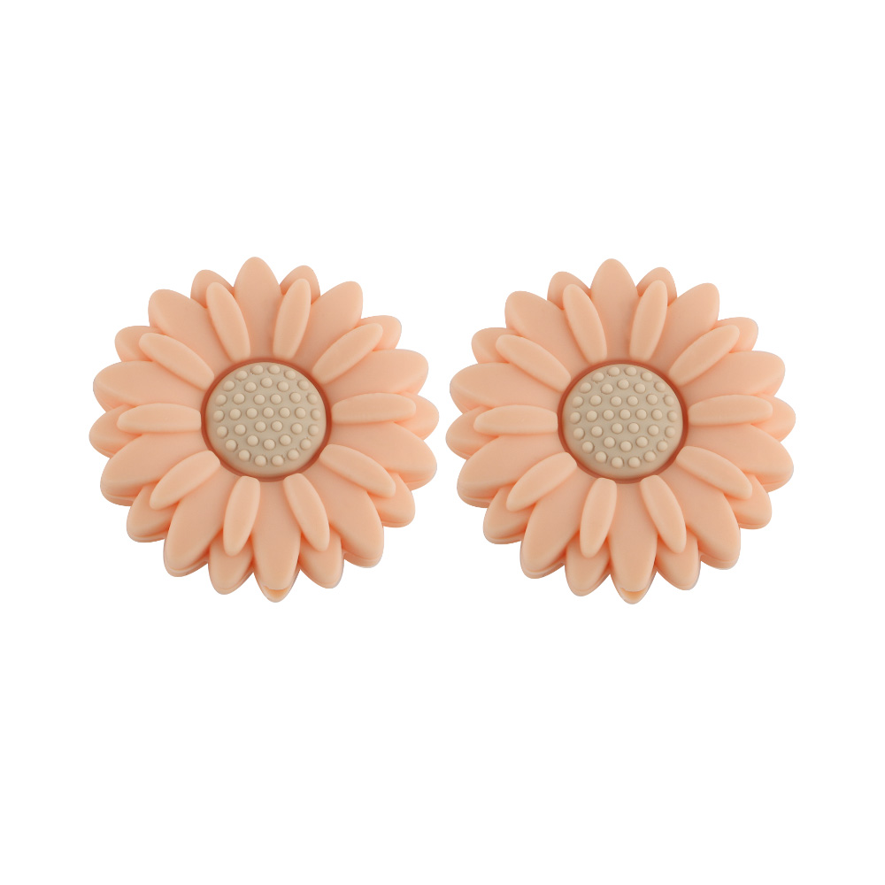 Sunrony 10 st silikonpärlor med 20/30mm blommor för smyckestillverkning, gör-det-själv-pärlor, prästkragefokus, pärlbar penna, armband, nyckelringstillbehör: Himmelsblå / Övrig