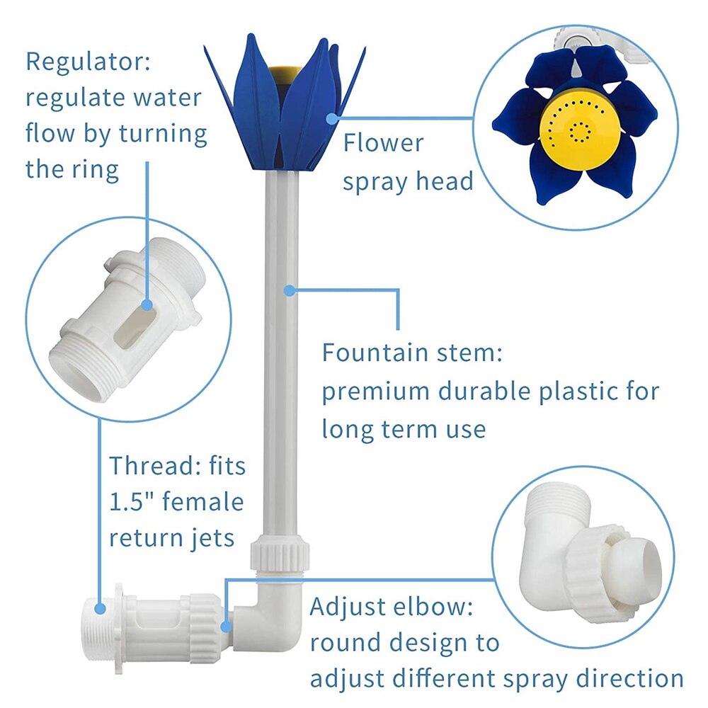 Pool Fountain Fun Water Sprinkler Above In-ground Swimming Pool Waterfalls Spray Pond Swimming Pool Accessories Decor