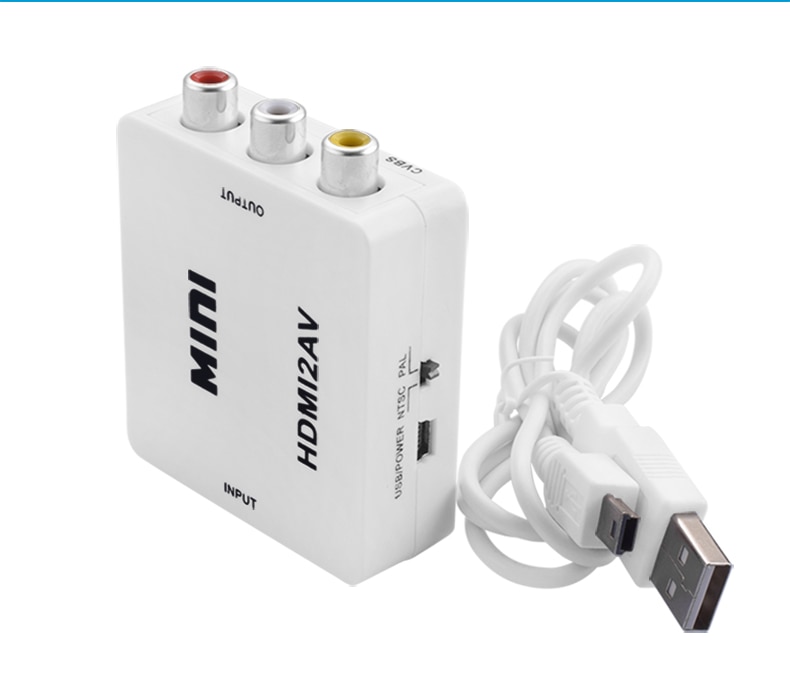 1080P HDMI to AV HDMI to RCA AV2HDMI Mini HDMI to AV Converte Signal Converter for TV,VHS VCR,DVD Records Chipsets Shown HDMI2AV