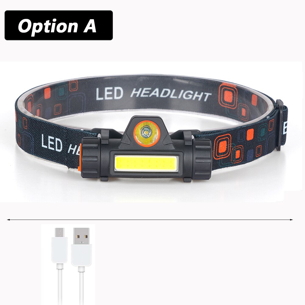 2 ledet kolbe hodelykt bil inspeksjonslys ledet hodelykt hode lommelykt usb oppladbar hodelykt usb magnet arbeidslys hodelykt: Pakke a / Sensorfunksjon