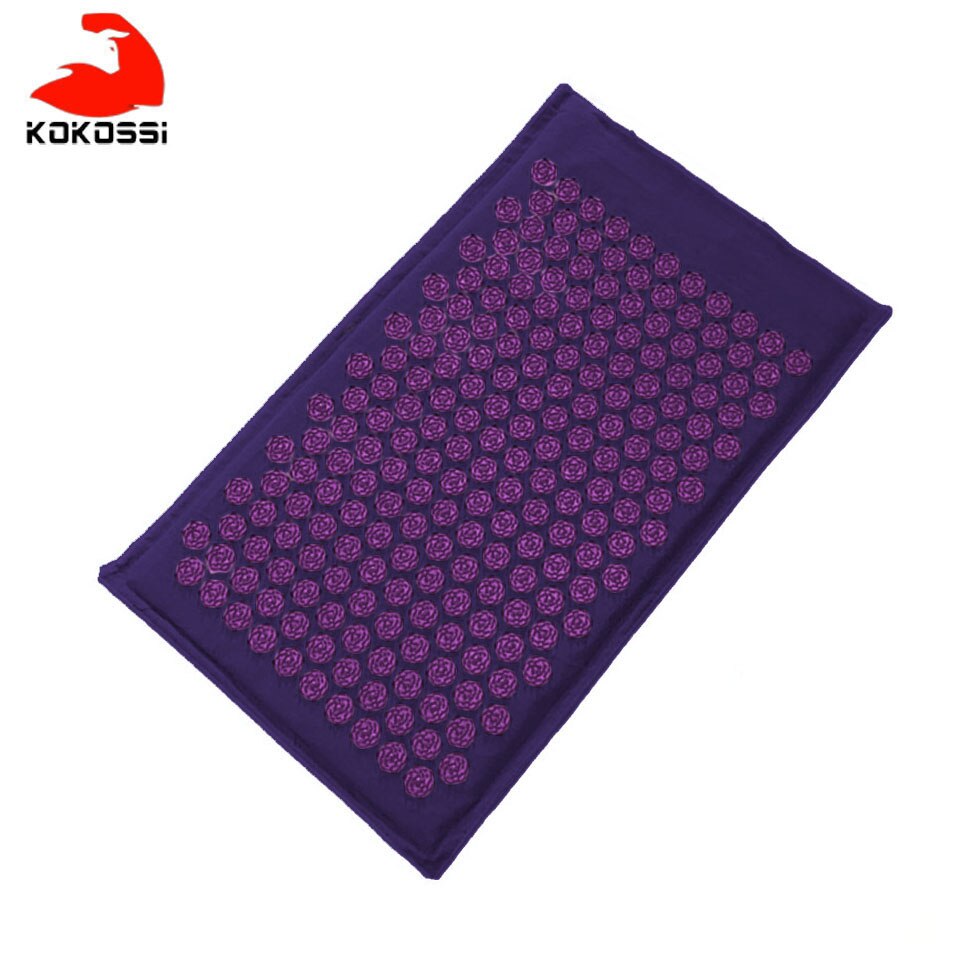 KoKossi-colchoneta de acupuntura de lino orgánico Natural, cojín de masaje con puntas de loto, esterilla de Yoga para alivio del dolor y espalda/cuello: All Puprle Mat