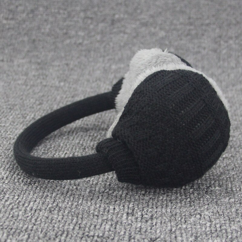 Frauen Warme Ohrenschützer Masken pelz kopfhörer Plüsch Gehörschutz Winter Warme Männer Gestrickte Kopfhörer NEUE Nette pelz ohrenschützer: Schwarz
