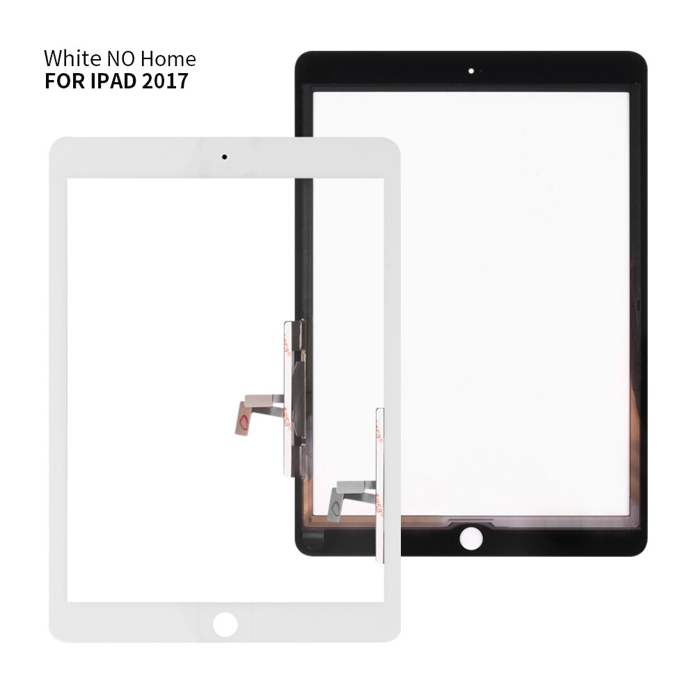 Touchscreen Voor Ipad Touch Screen Digitizer Voor Ipad 5 Ipad 9.7 A1822 A1823 Screen Glas Panel Vervanging Sensor: White no Button