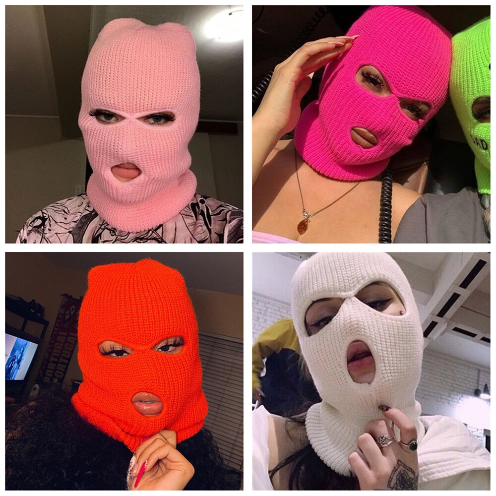 3 Gat Beanie Full Face Cover Balaclava Masker Ski Gebreide Masker Voor Volwassen Levert Meerdere Kleuren Warm Gezicht Maskers Caps gebreide Muts
