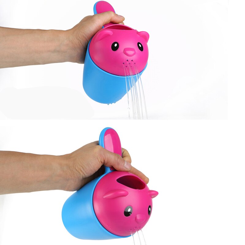 2 stuks baby kinderen cartoon beer badbeker baby shower shampoo beker bailer baby shower water lepel bad wasbeker