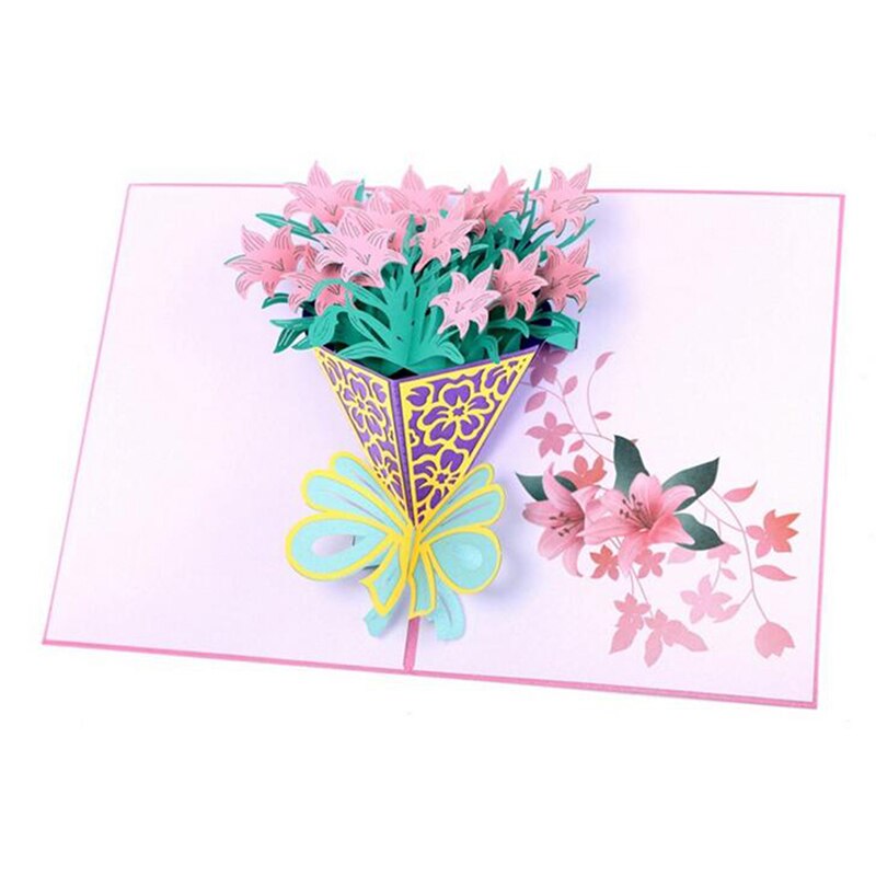 3D Pop-up Cards Valentine's Day Lover Happy Birthday Party Invitation Folding Type Stereo Greeting Card